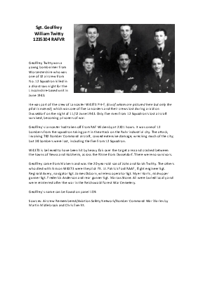 A preview of a PDF biography for Twitty, Geoffrey William